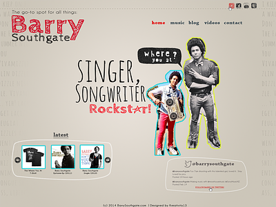 Barry Southgate Website Concept art colors cute design site sketch twitter website