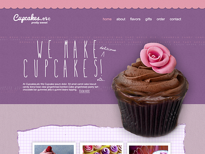 Cupcake Website colors cupcake design food girly pastel pink site web website yummy
