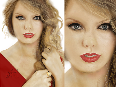 Digital Painting Portrait#1-Taylor Swift art digital graphic painting photoshop real realistic red swift taylor taylorswift wacom