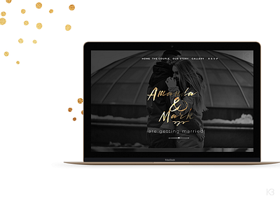 Wedding Website Design dress elegant gold marriage psd template theme website wedding wedsite