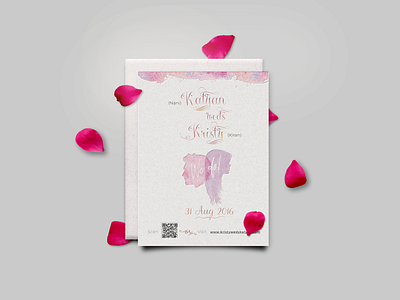 Save the date~Kristy weds Kalyan colorful feminine invitation invite pink print savethedate stationery watercolor wedding