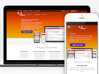 Videgree Website crm joomla landing page rwd web design