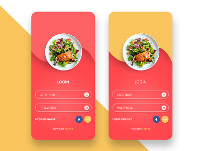 Login Mobile UI design food app food login ui food lover login design login screen login ui portfolio template ui