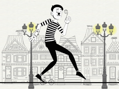 MIME WALKCYCLE 2danimation characteranimation characterdesign design ilustration walkcycle