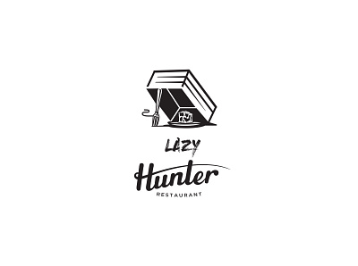 Lazy Hunter restaurant brand identity custom design graphic design icon lettering logo logo design logo mark restaurant typography