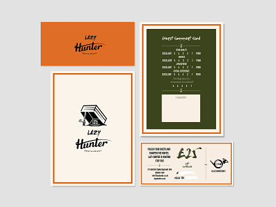 Lazy Hunter restaurant branding corporate identity icon lettering logo logo design print stationary typography