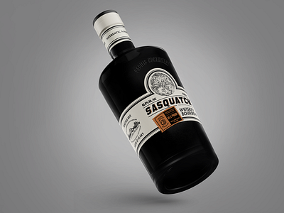 Sasquatch Whiskey Bourbon branding icon identity illustration label design lettering logo luxury packaging print typography vector