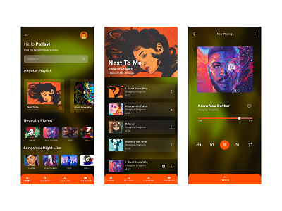 Music app app app design design music app typography ui ux