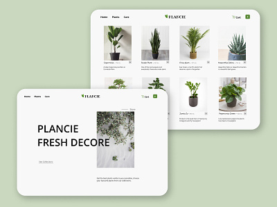 Plancie - an e-commerce site for fancy plants design ecommerce design flat design minimal minimalist plantshop typography ui ux web design