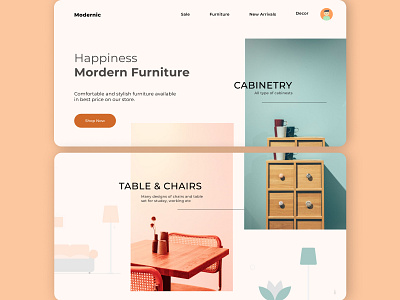 Modernic - A Furniture Store design ecommerce design flat design minimal minimalist typography ui ux web web design