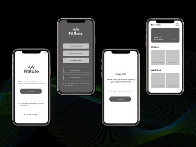 FitRate - A wirefrme for fitness app android app design app app design fitness app fitness logo ios app design minimal minimalist product design ui uiux ux wireframe wireframe design