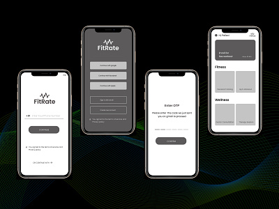 FitRate - A wirefrme for fitness app