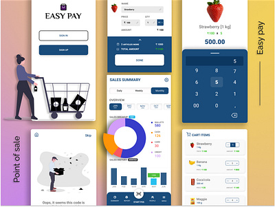 Easy Pay - POS app android app design app app design appdesign ios app design minimalist point of sale typography uidesign uiux ux design