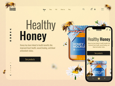 Honey Bee Shop Design @uiux @webdesign @prototyping @uxui @web @prototyping @uxui @webdesign @prototyping design illustration logo ui ux web