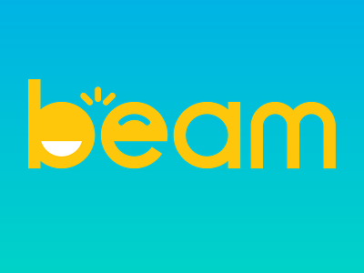 Beam logo app branding broadcast identity smile