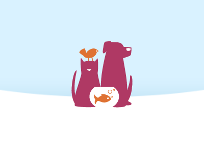 Pets bird cat dog fish icon pets