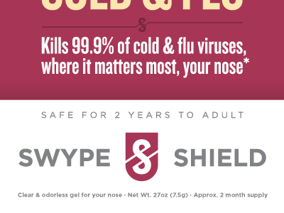 Swype Shield cold flu identity logo nose packaging shield