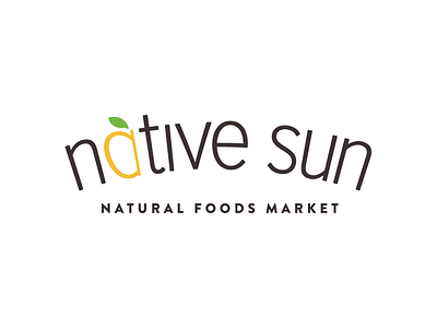 Native Sun - early option apple healthy identity logo market natural organic sun