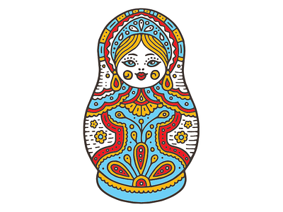 Matryoshka deos illustration sign