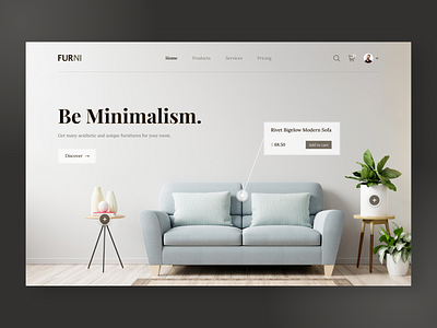 Furniture Shop Web clean ellegant furni furniture header hero ikea landingpage modern shop ui ux web website