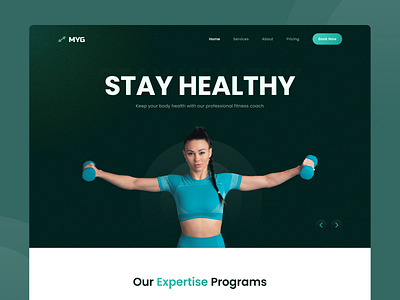 Gym Workout Header Web booking fitness gym health healthy landing page ui web website workout
