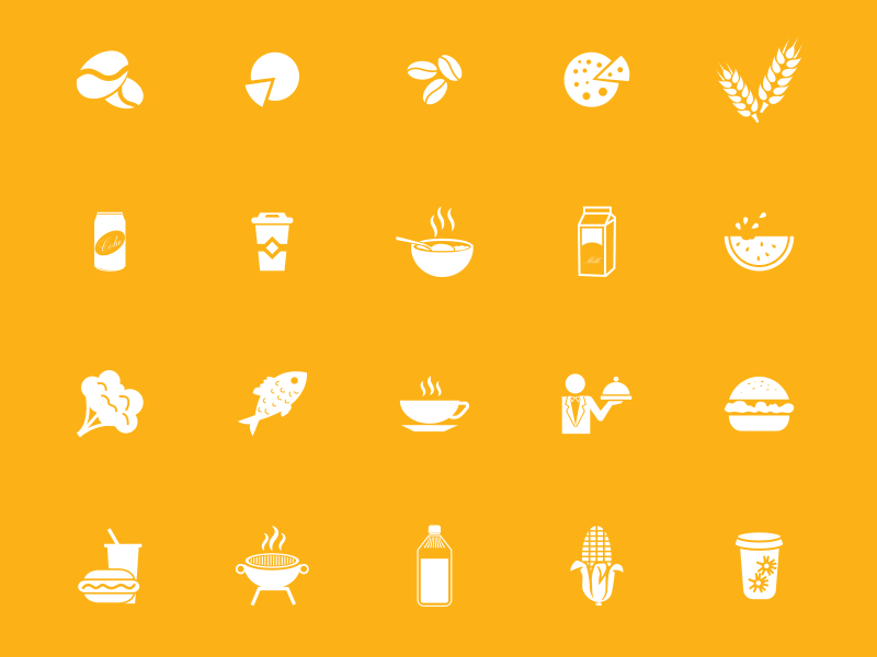 Food Icons appliances cafe cocktail drinks egg food hotel icons icons pack vectors objects pizza restaurants