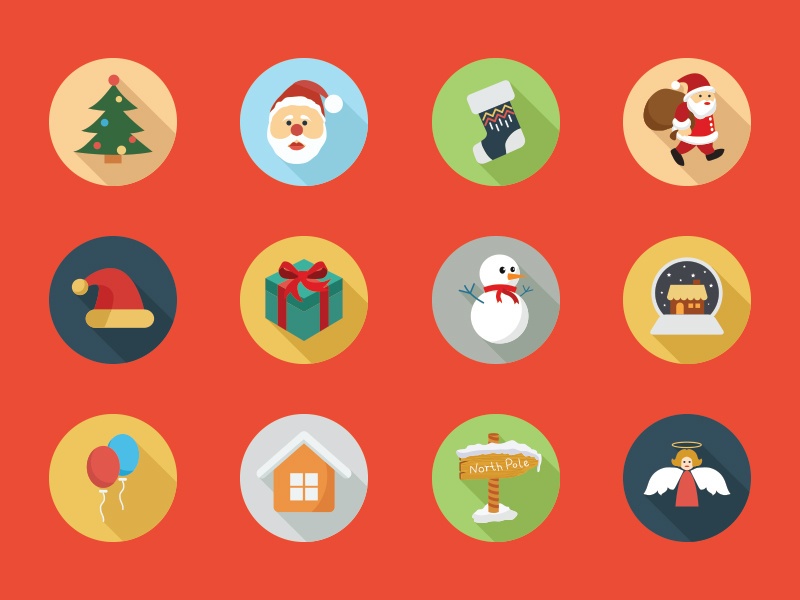 80 christmas flat color