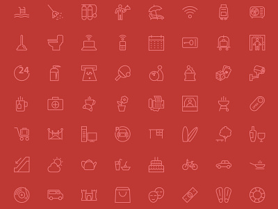 250 Hotel and Restaurant Line Icons hotel icons illustrations line motal outline restaurant stroke vectors