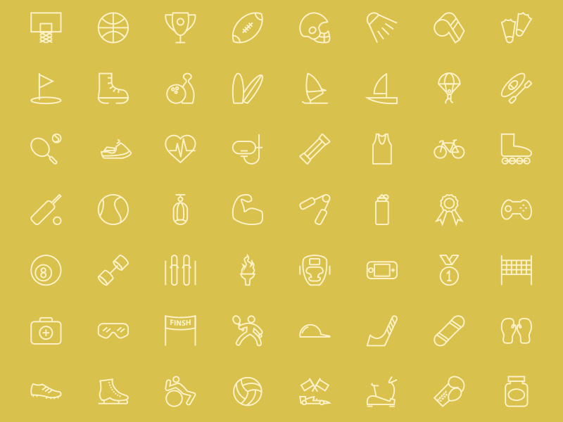200 Sports Line Icons sports games line outline stroke icons sports icons vectors illustrations