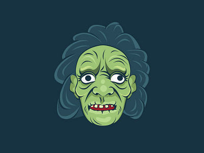 Zombie Old Women Avatar Illustration