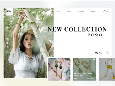 Jewelry brand clean concept dailyui design desktop ecommerce green jewelry logo minimal nature shop store ui ux webdesign website