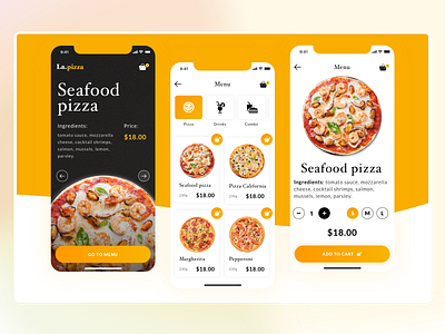 Pizza delivery app color concept dailyui delivery desktop food gradient mobile pizza shop shopping app ui ux