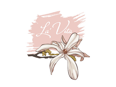 Logo for beauty salon with magnolia flower.