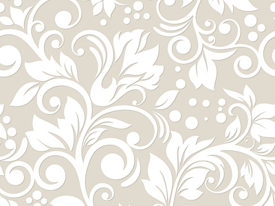 Floral seamless pattern with decoratrive elements