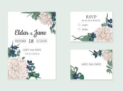 Invitation card with chrysanthemums flowers card chrysanthemums invitation rsvp thankyou