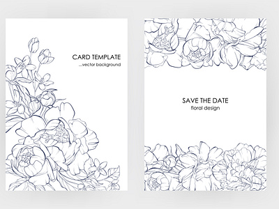 Botanical  invitation card template design