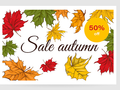 Card for sale with autumn leaves