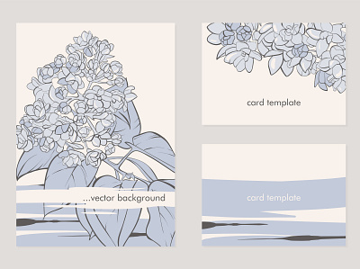 Card temlate with lilac flowers. a5 a6 card lilac template