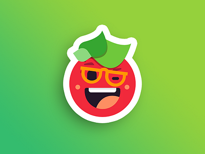 Winking tomato illustration sticker stickermule