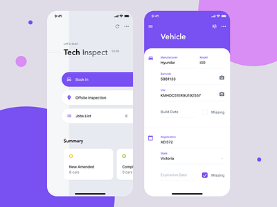 Tech Inspect android automotive car inspection ios mechanic mobile app repair ui ux