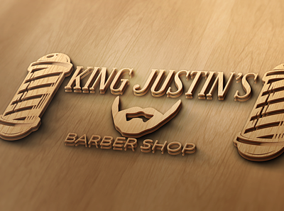King Justin Logo On Wood branding logo