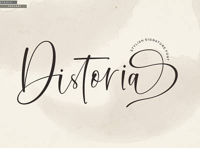Distoria Signature Script branding design calligraphy calligraphy and lettering artist calligraphy font card casual script logo lovely font modern design wedding card