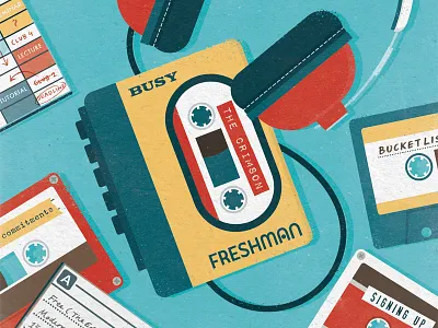 Harvard Magazine - Harvard: The Mix Tape art cassette design harvard illustration music studying tape typography university walkman