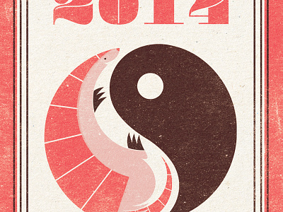 Pink Fairy Armadillo animal armadillo calendar chinese illustration new year postcard symbol ying yang