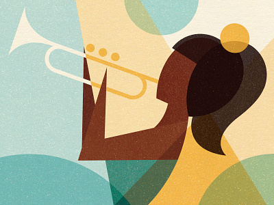 Trumpetiste art band clora bryant design female illustration instrument jazz music musician poster poster art trumpet woman