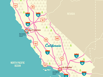 The Guardian/Visit California - Interactive Maps california design graphic illustration interactive map maps travel typography vector website