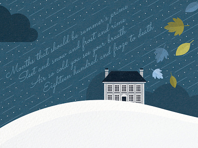 BBC History - 1816: The Year Without Summer dps editorial history house illustration leaves magazine snow summer typography weather winter
