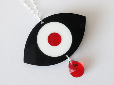 Spooky Eye Necklace - Black acrylic etsy eye halloween jewelry necklace shop spooky