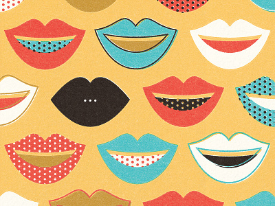 Schtum communication design dots illustration lips pattern pop art silence talking