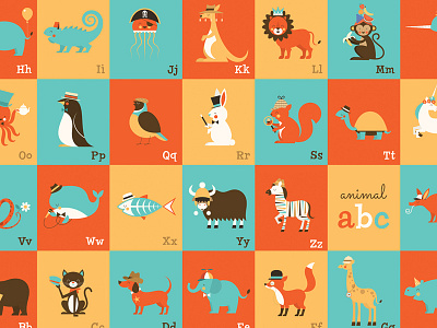 Animal Alphabet alphabet animal children colorful education flat illustration kids licensing typography vector